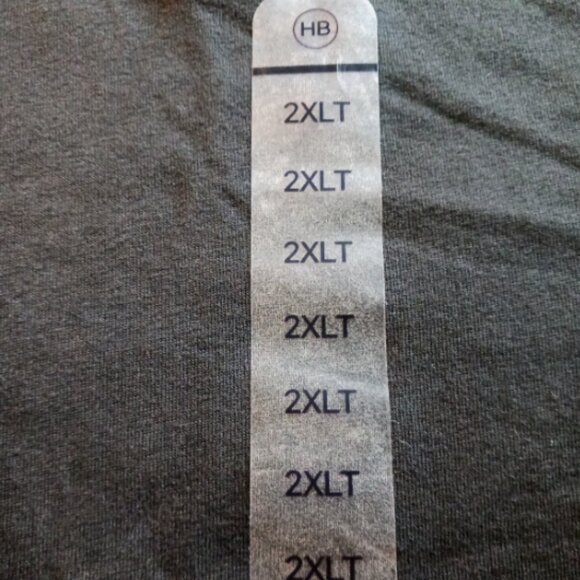 HB Mens DXL Big + Tall Size 2XLT Crew Neck Black Cotton Short Sleeve T-Shirt New - Picture 8 of 10